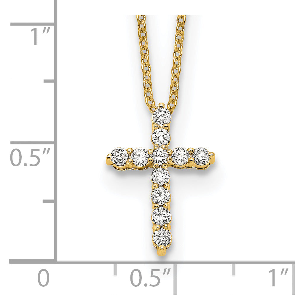 Diamond Cross Pendant Necklace - 14k Yellow Gold / True Origin® Diamond, Lab Grown / 1/3 ctw.