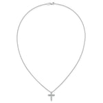 Diamond Cross Pendant Necklace - 10k White Gold / None / 1/2 ctw.