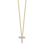 Diamond Cross Pendant Necklace - 10k Yellow Gold / None / 1/2 ctw.