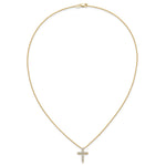 Diamond Cross Pendant Necklace - 10k Yellow Gold / None / 1/2 ctw.