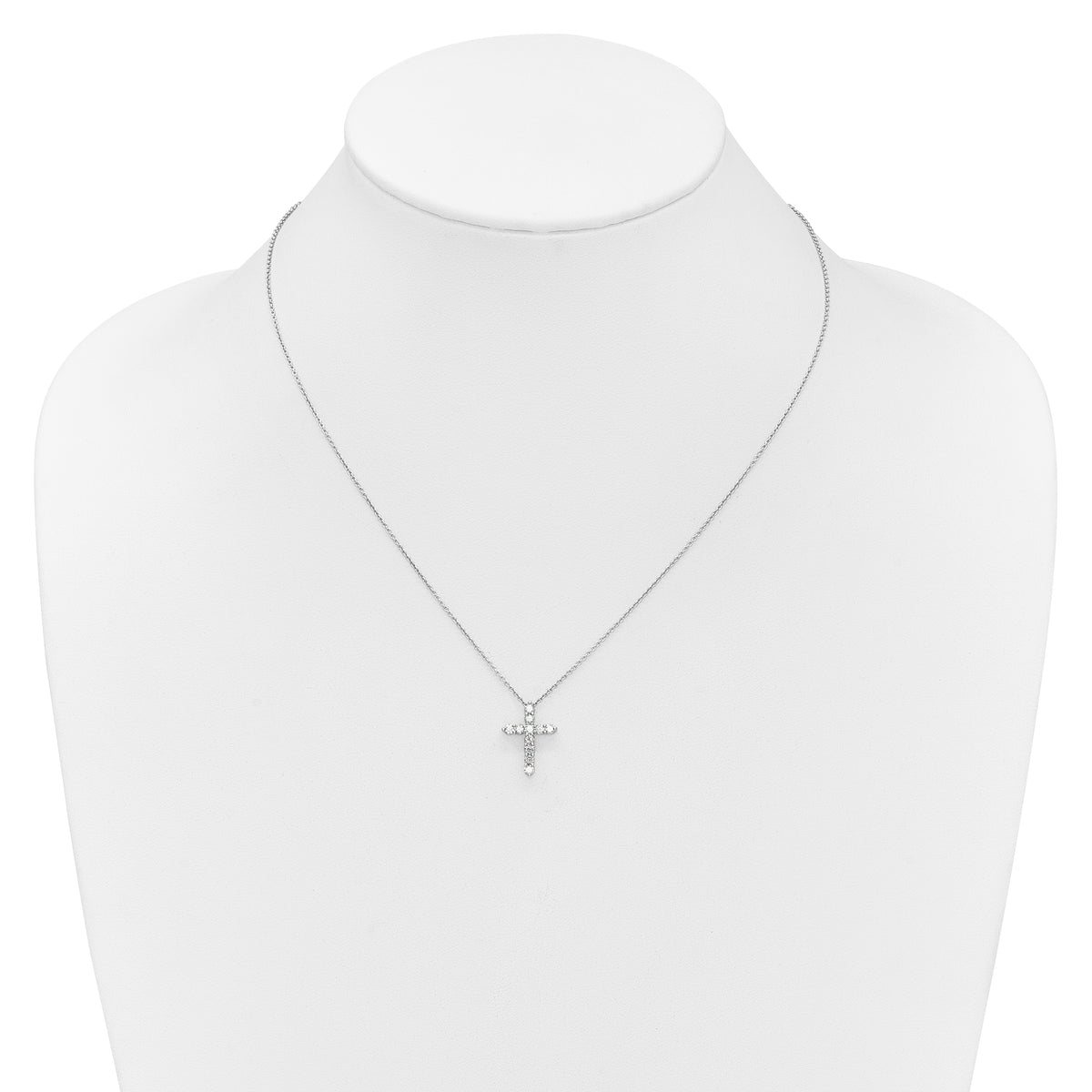Diamond Cross Pendant Necklace - 14k White Gold / Diamond / 1/2 ctw.