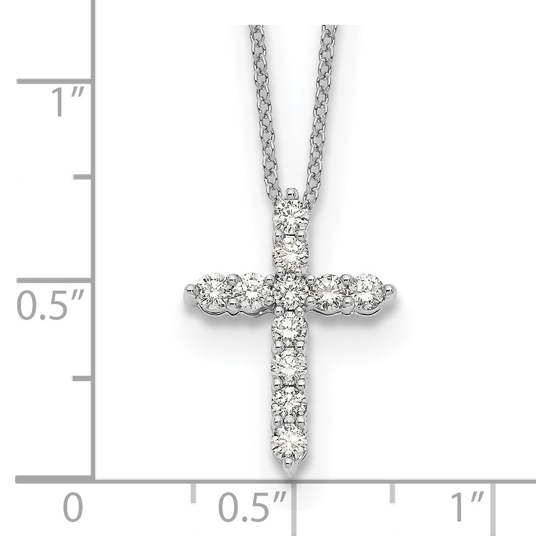 Diamond Cross Pendant Necklace - 14k White Gold / Diamond / 1/2 ctw.