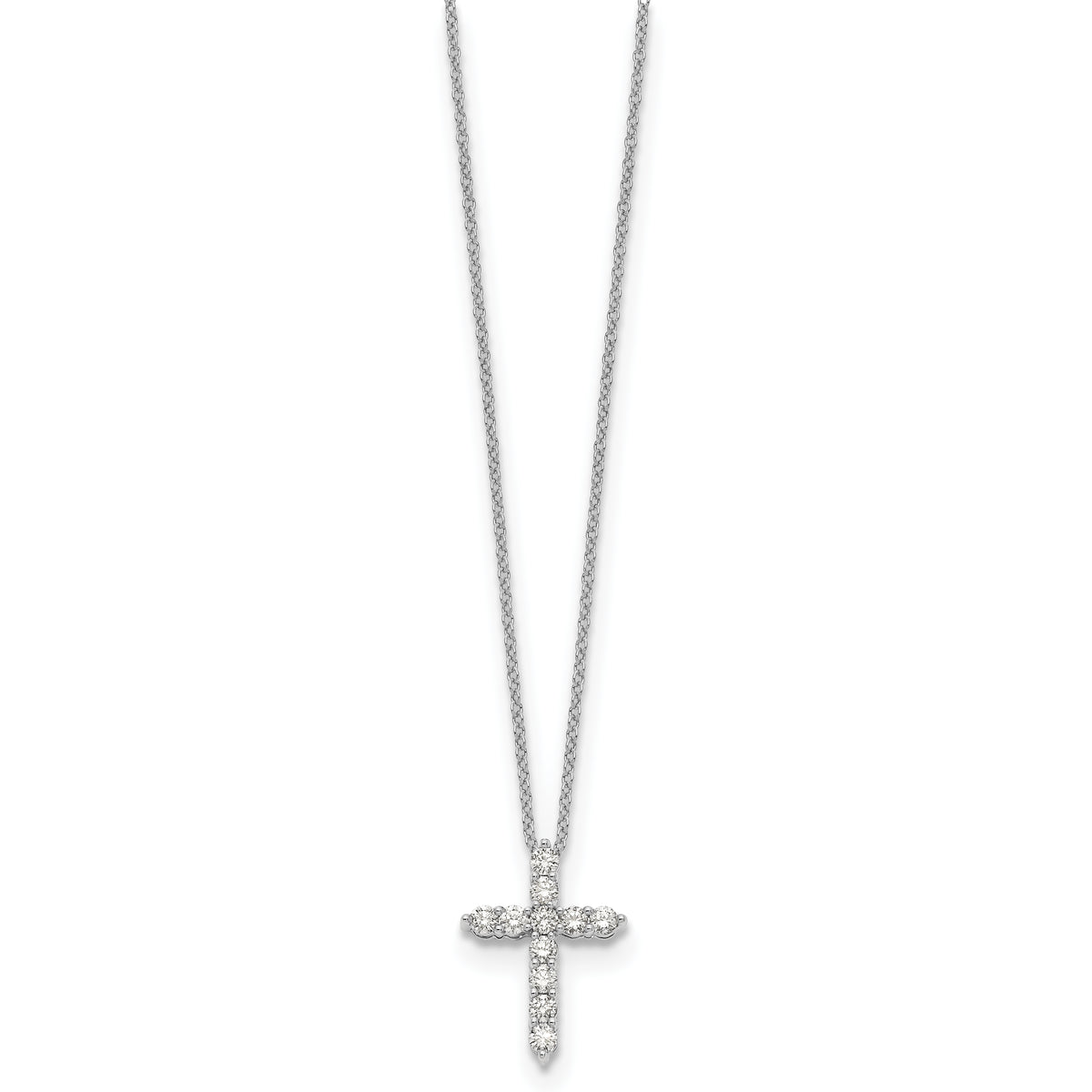 Diamond Cross Pendant Necklace - 14k White Gold / True Origin® Diamond, Lab Grown / 1/2 ctw.
