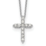 Diamond Cross Pendant Necklace - 14k White Gold / Diamond / 1/2 ctw.