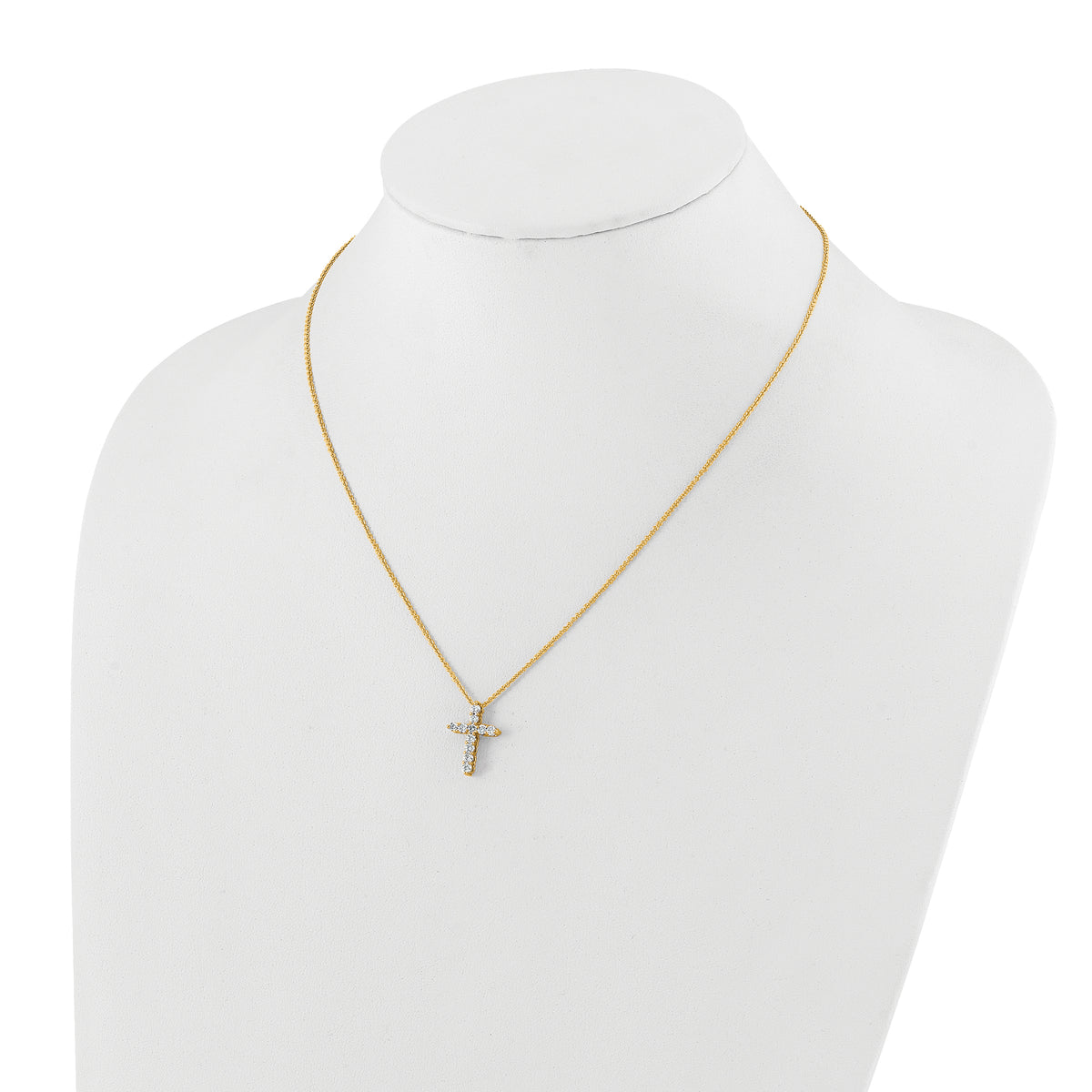 Diamond Cross Pendant Necklace - 14k Yellow Gold / True Origin® Diamond, Lab Grown / 1/2 ctw.