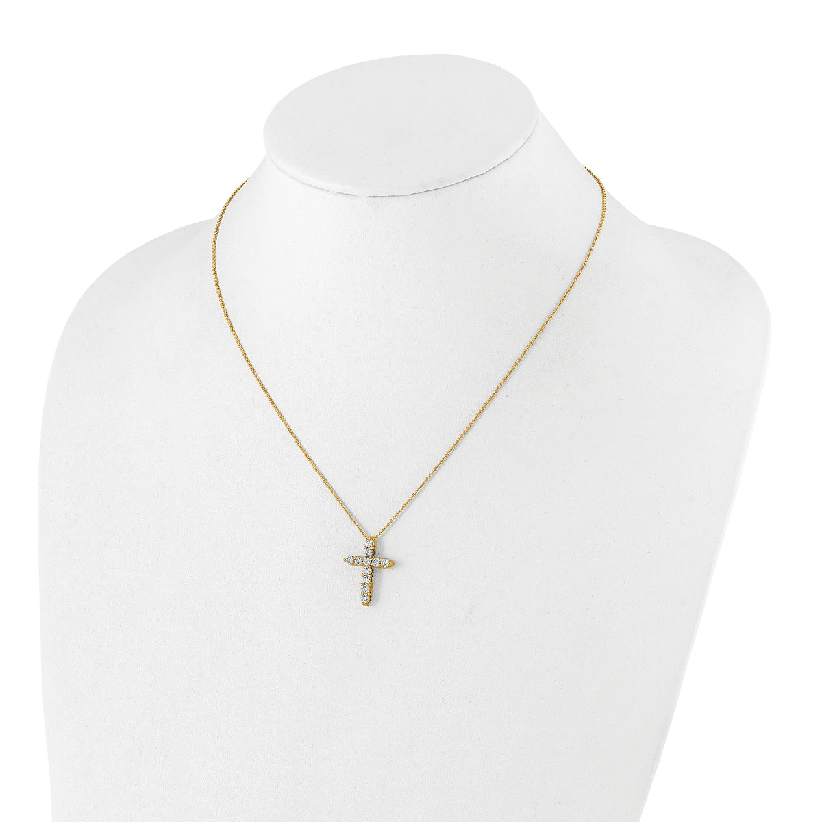 Diamond Cross Pendant Necklace - 14k Yellow Gold / Diamond / 1 ctw.