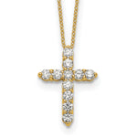 Diamond Cross Pendant Necklace - 14k Yellow Gold / Diamond / 1 ctw.