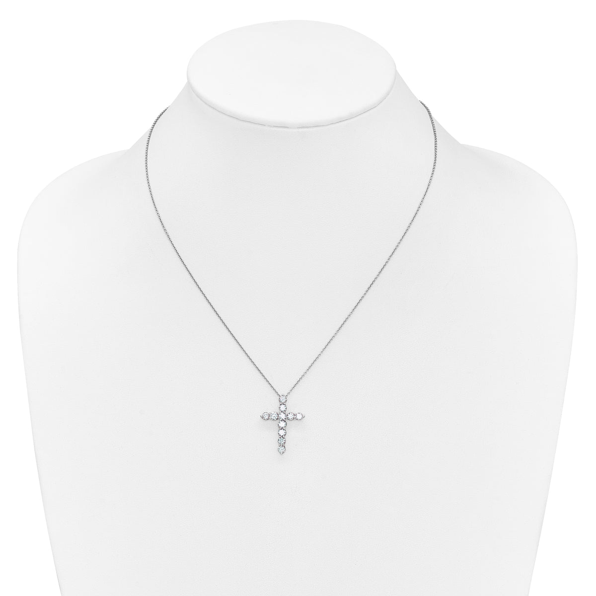 Diamond Cross Pendant Necklace - 14k White Gold / Diamond / 1-1/2 ctw.