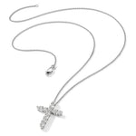 Diamond Cross Pendant Necklace - 14k White Gold / True Origin® Diamond, Lab Grown / 1-1/2 ctw.
