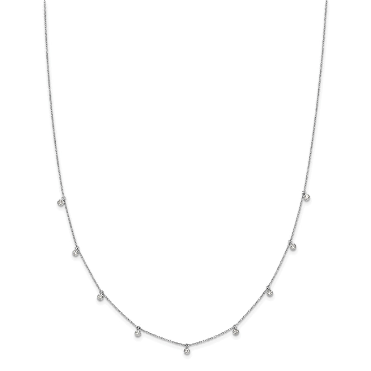 True Origin Lab Grown Diamond 9 Station Necklace - 14k White Gold / 5/8 ctw.