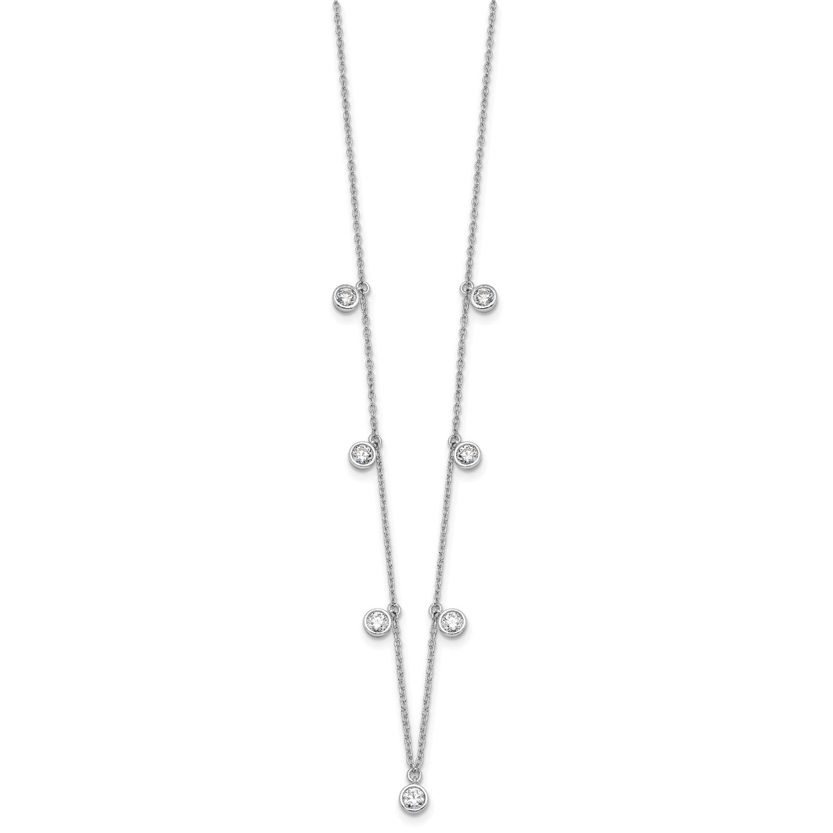 True Origin Lab Grown Diamond 9 Station Necklace - 14k White Gold / 1-1/6 ctw.