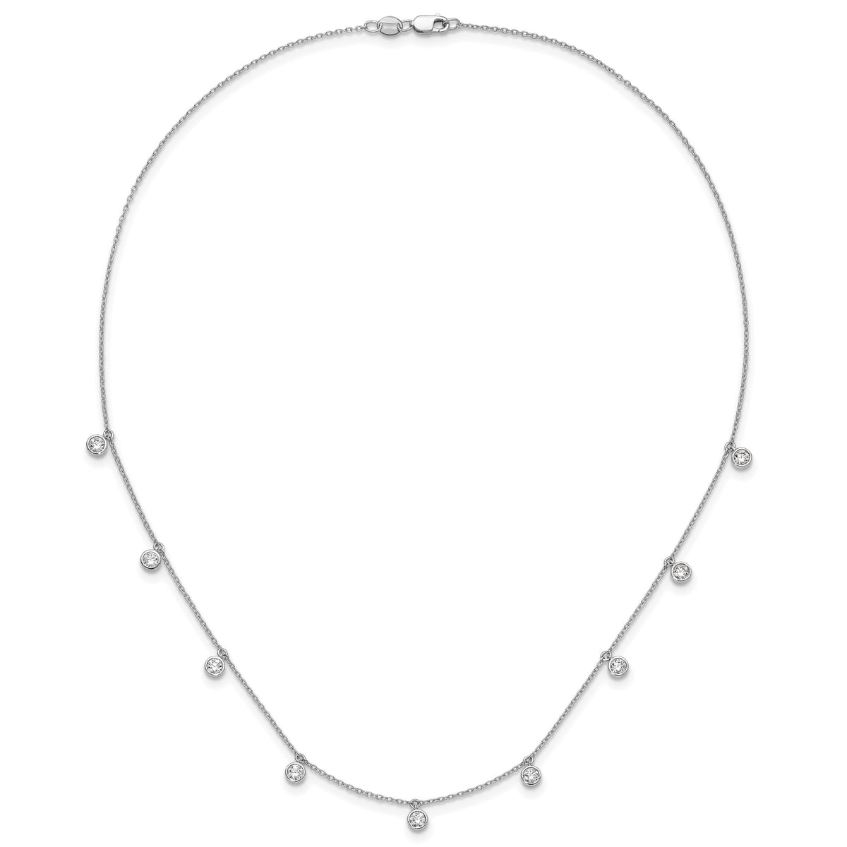 True Origin Lab Grown Diamond 9 Station Necklace - 14k White Gold / 1-1/6 ctw.