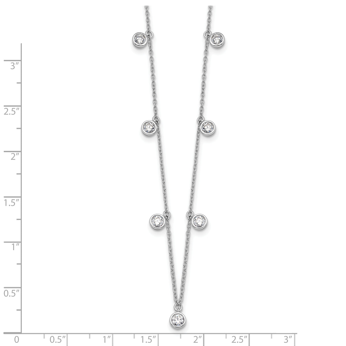 True Origin Lab Grown Diamond 9 Station Necklace - 14k White Gold / 1-1/6 ctw.