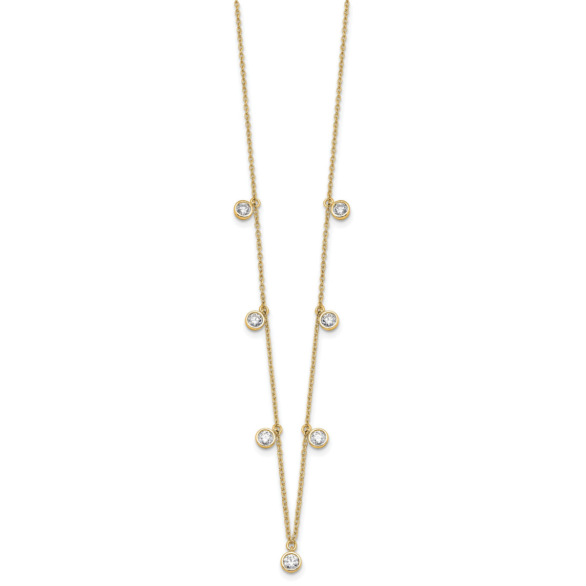 True Origin Lab Grown Diamond 9 Station Necklace - 14k Yellow Gold / 1-1/6 ctw.
