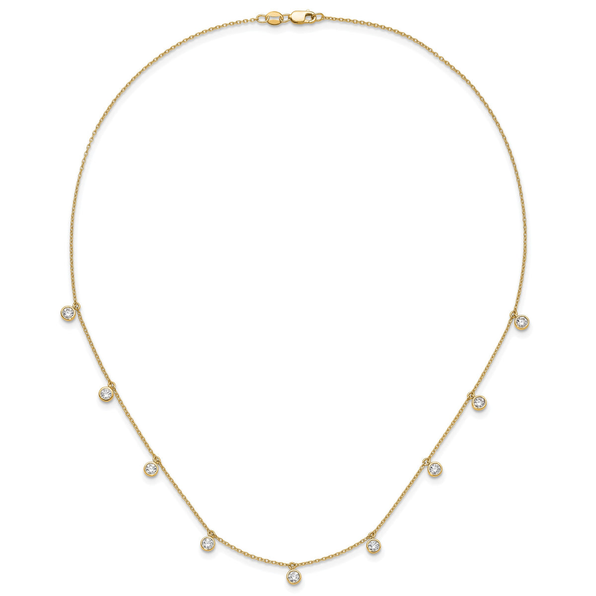 True Origin Lab Grown Diamond 9 Station Necklace - 14k Yellow Gold / 1-1/6 ctw.