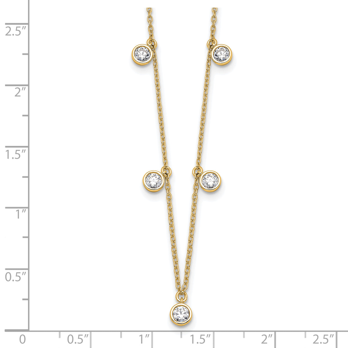 True Origin Lab Grown Diamond 9 Station Necklace - 14k Yellow Gold / 1-1/6 ctw.