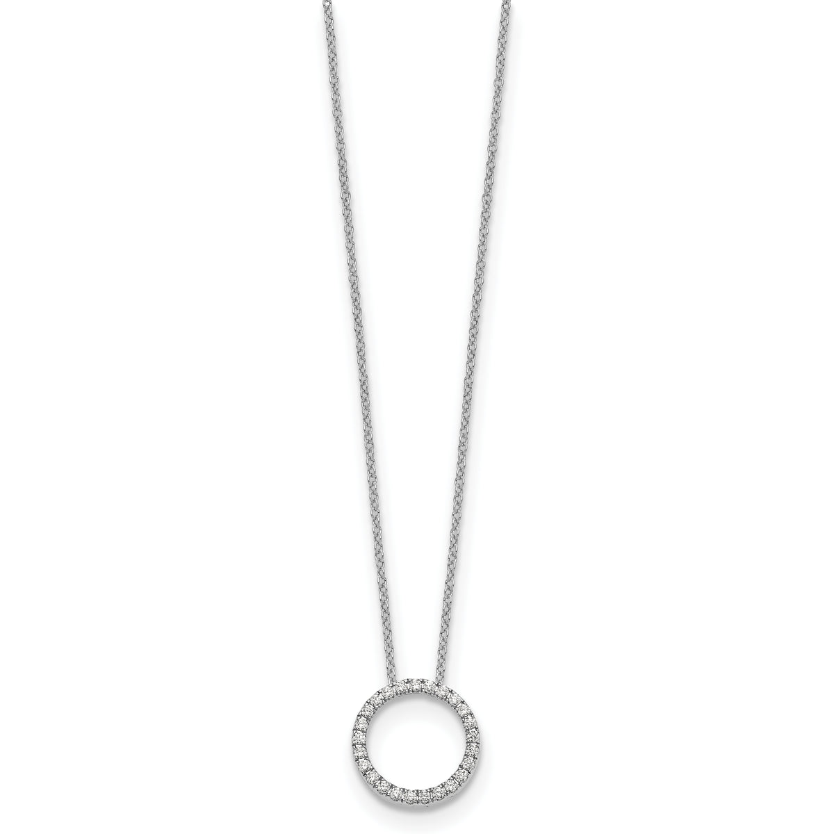 Diamond Circle Pendant Necklace - 14k White Gold / Diamond / 1/4 ctw.