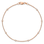 14k True Origin Lab Grown Diamond VS/SI, D E F Station Bracelet/Anklet - 14k Rose Gold / 7 in