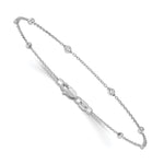 14k True Origin Lab Grown Diamond VS/SI, D E F Station Bracelet/Anklet - 14k White Gold / 7 in