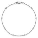 14k True Origin Lab Grown Diamond VS/SI, D E F Station Bracelet/Anklet - 14k White Gold / 7 in