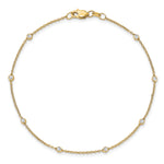 14k True Origin Lab Grown Diamond VS/SI, D E F Station Bracelet/Anklet - 14k Yellow Gold / 7 in