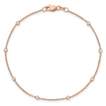 14k True Origin Lab Grown Diamond VS/SI, D E F Station Bracelet/Anklet - 14k Rose Gold / 8 in