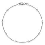 14k True Origin Lab Grown Diamond VS/SI, D E F Station Bracelet/Anklet - 14k White Gold / 8 in