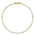 14k True Origin Lab Grown Diamond VS/SI, D E F Station Bracelet/Anklet - 14k Yellow Gold / 8 in