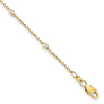14k True Origin Lab Grown Diamond VS/SI, D E F Station Bracelet/Anklet - 14k Yellow Gold / 8 in