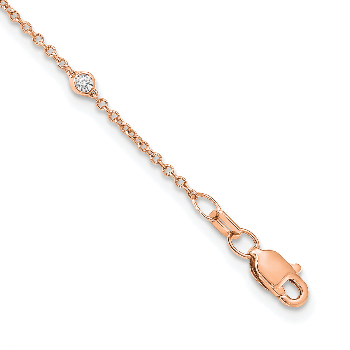 True Origin Lab Grown Diamond Station Necklace - 14k Rose Gold / 18 in / 2/5 ctw.