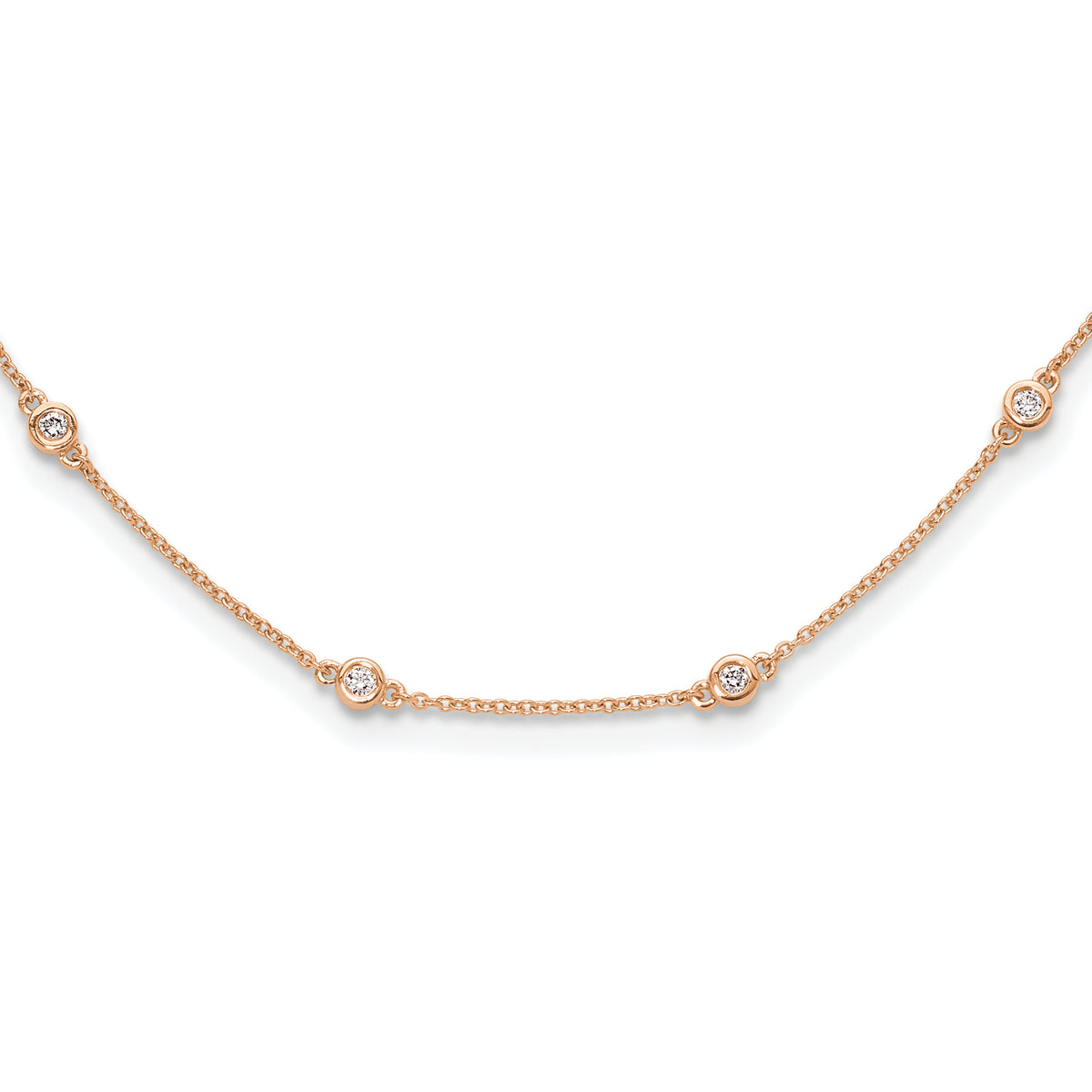 True Origin Lab Grown Diamond Station Necklace - 14k Rose Gold / 18 in / 2/5 ctw.