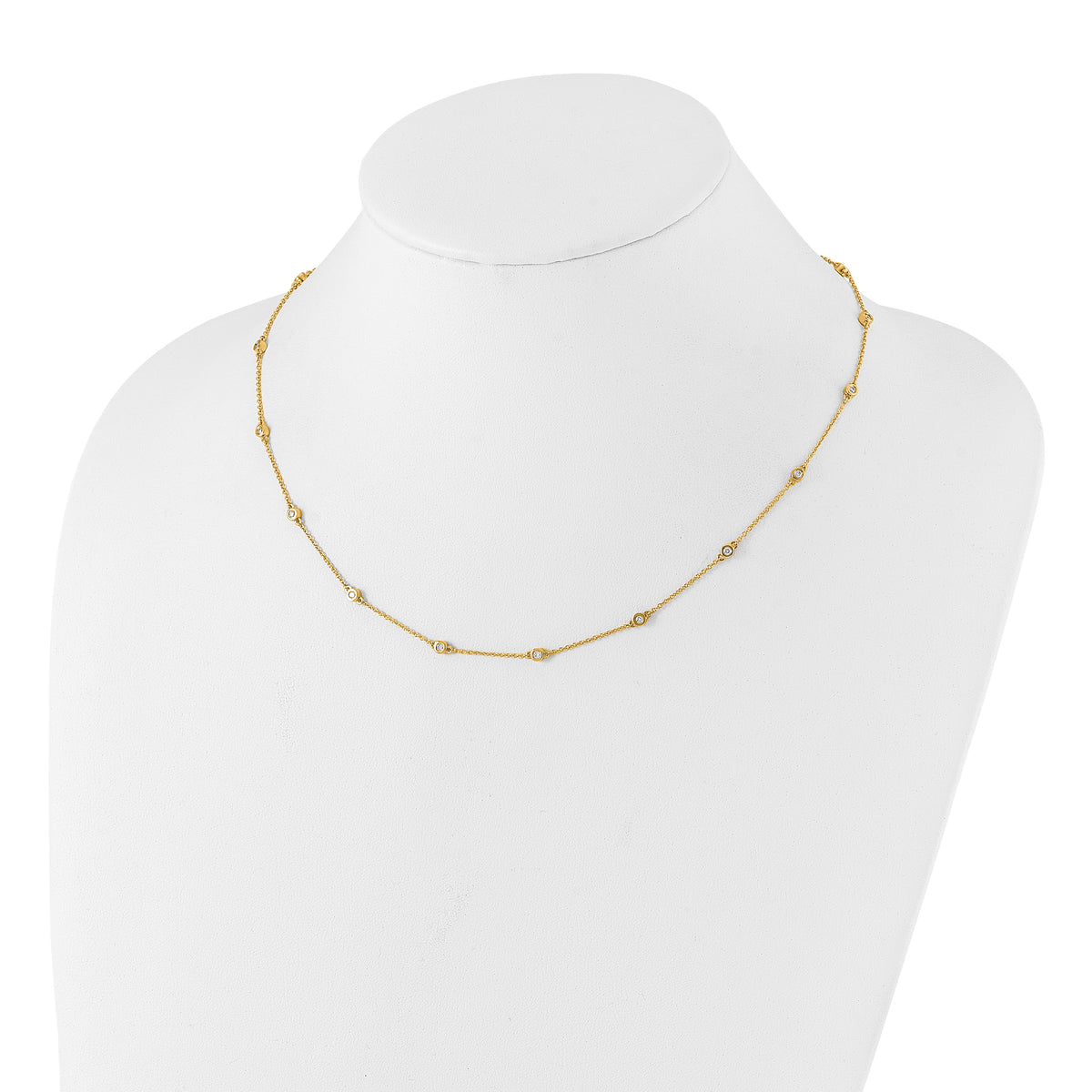 True Origin Lab Grown Diamond Station Necklace - 14k Yellow Gold / 18 in / 2/5 ctw.