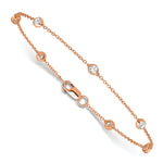 True Origin Lab Grown Diamond Station Bracelet & Anklet - 14k Rose Gold / 7 in