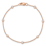 True Origin Lab Grown Diamond Station Bracelet & Anklet - 14k Rose Gold / 7 in