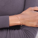 True Origin Lab Grown Diamond Station Bracelet & Anklet - 14k Rose Gold / 7 in
