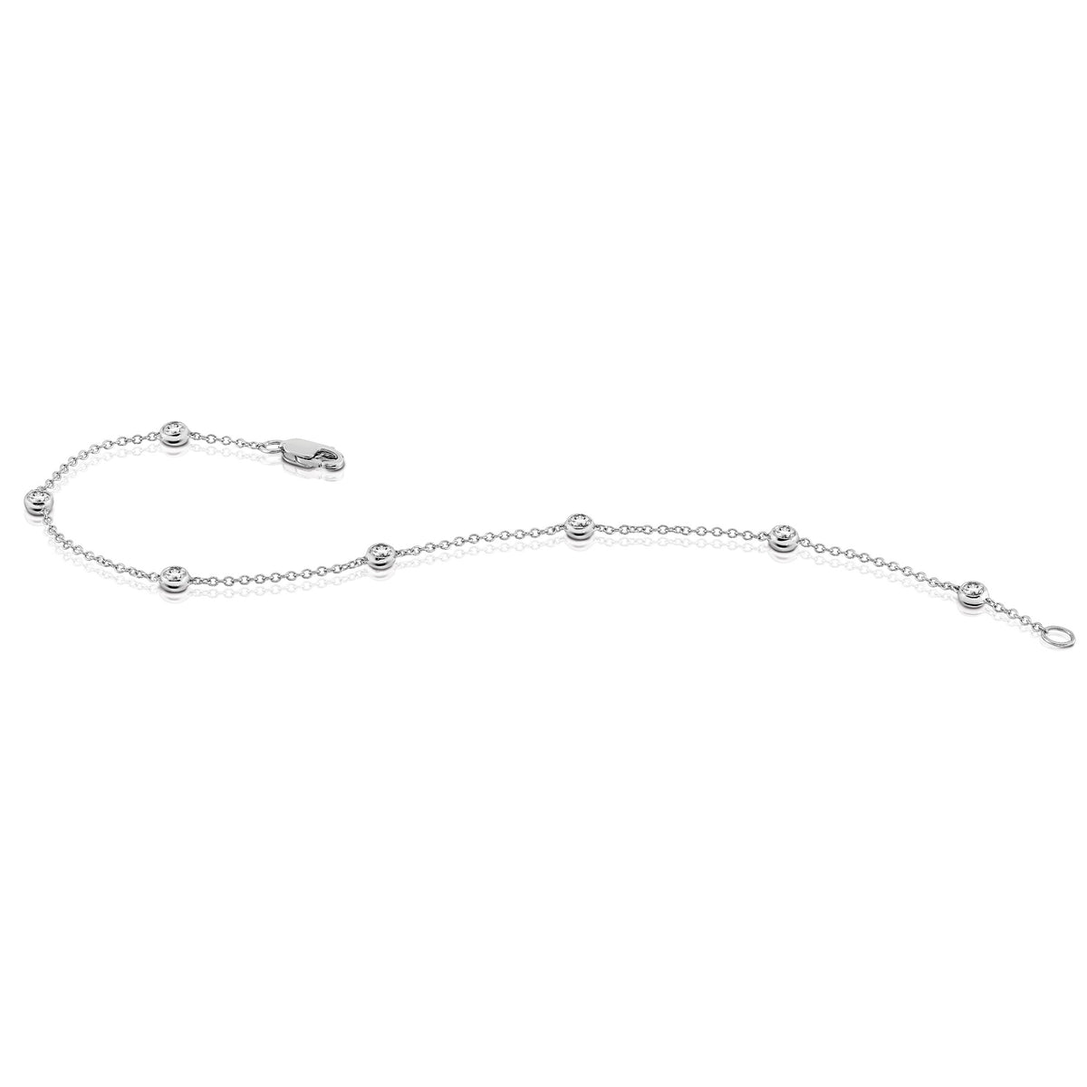 True Origin Lab Grown Diamond Station Bracelet & Anklet - 14k White Gold / 7 in