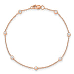 True Origin Lab Grown Diamond Station Bracelet & Anklet - 14k Rose Gold / 8 in