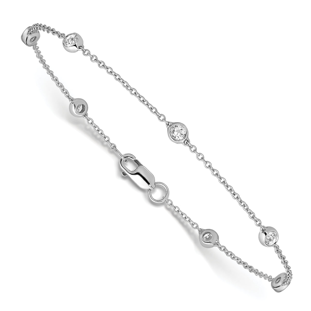 True Origin Lab Grown Diamond Station Bracelet & Anklet - 14k White Gold / 8 in