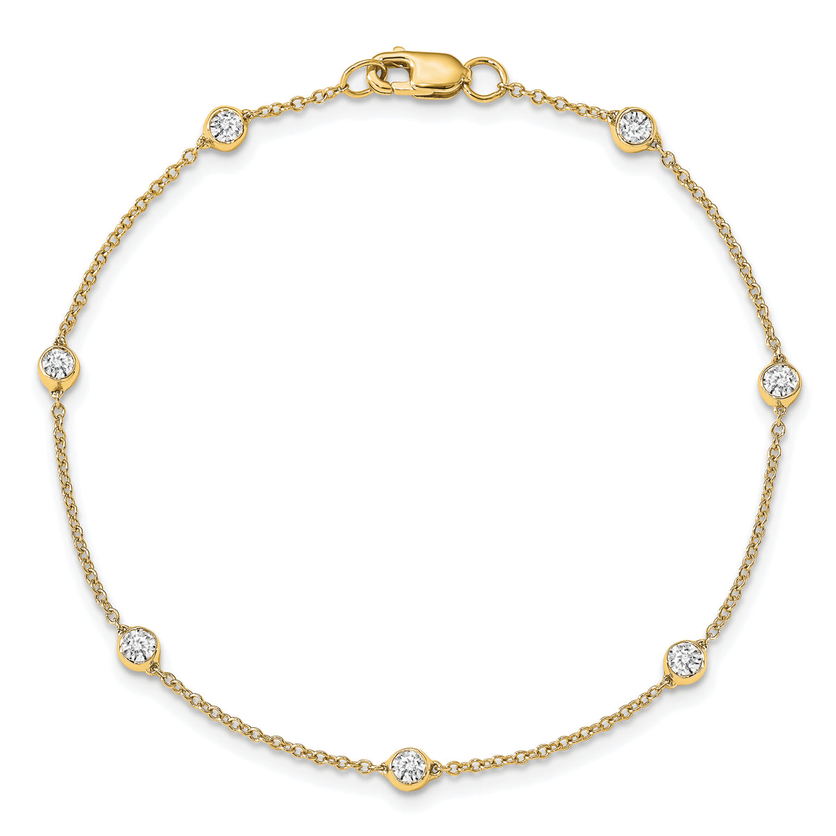 True Origin Lab Grown Diamond Station Bracelet & Anklet - 14k Yellow Gold / 8 in