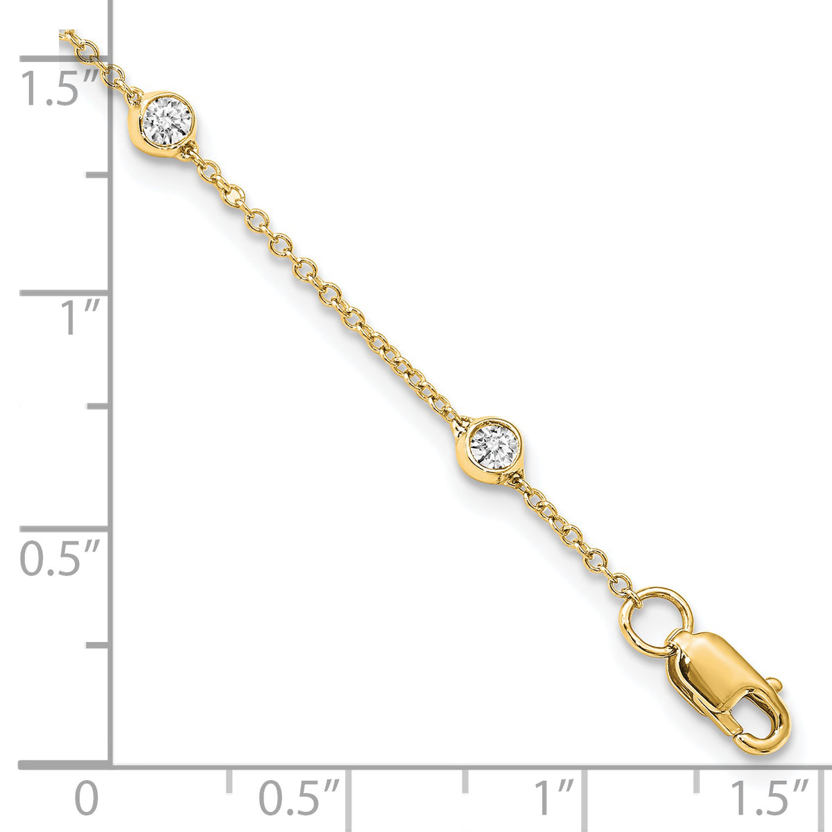 True Origin Lab Grown Diamond Station Bracelet & Anklet - 14k Yellow Gold / 8 in