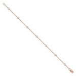 True Origin 1/2 carat Lab Grown Diamond VS+ F+ 9 Station 9 in Anklet - 14k Rose Gold