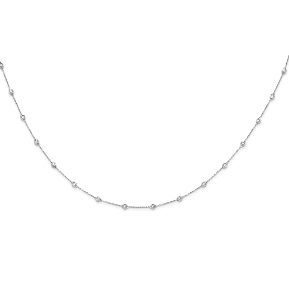 True Origin Lab Grown Diamond Station Necklace - 14k White Gold / 16 in / 1 ctw.
