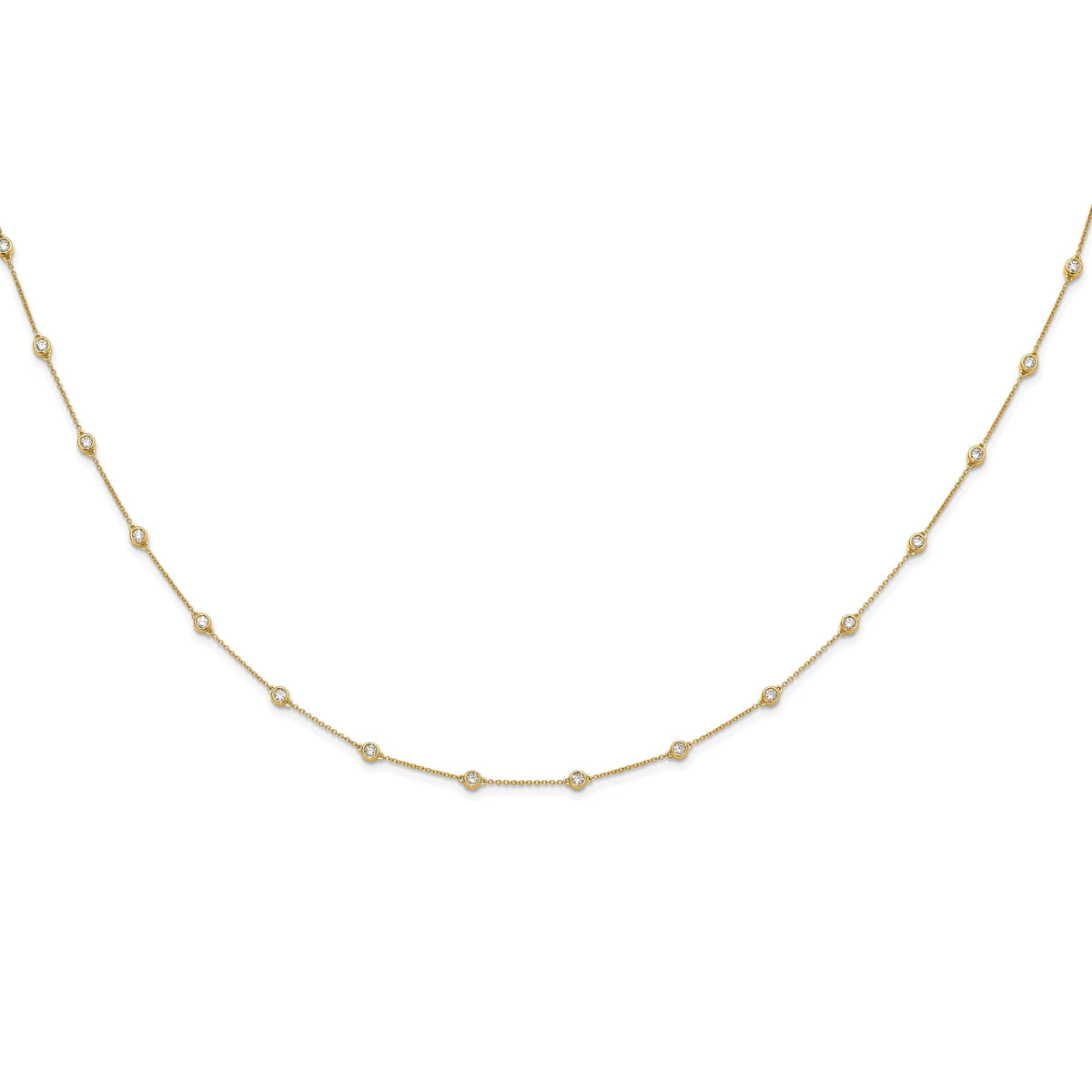 True Origin Lab Grown Diamond Station Necklace - 14k Yellow Gold / 16 in / 1 ctw.