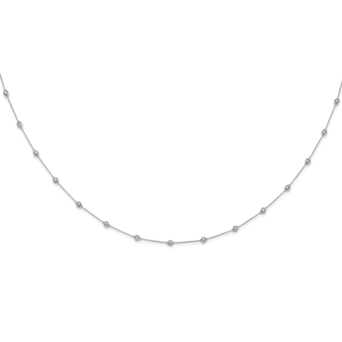 True Origin Lab Grown Diamond Station Necklace - 14k White Gold / 18 in / 1-1/8 ctw.