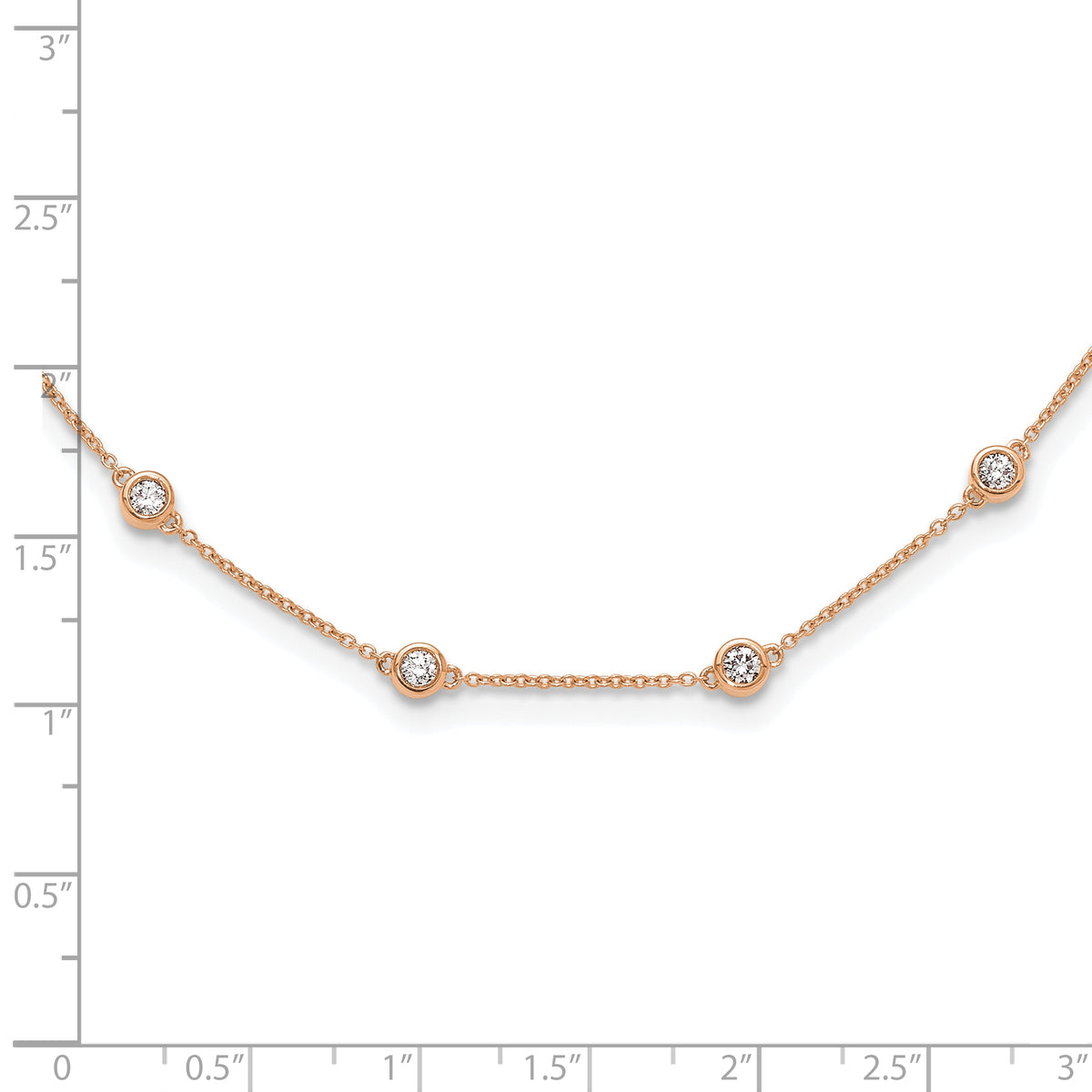 True Origin Lab Grown Diamond Station Necklace - 14k Rose Gold / 20 in / 1-1/5 ctw.