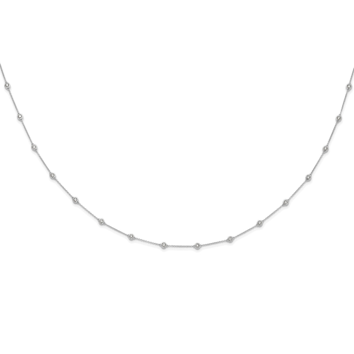 True Origin Lab Grown Diamond Station Necklace - 14k White Gold / 20 in / 1-1/5 ctw.