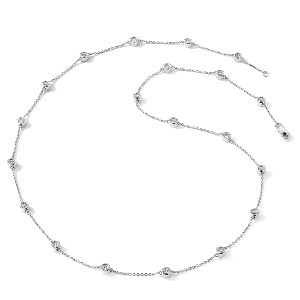 True Origin Lab Grown Diamond Station Necklace - 14k White Gold / 16 in / 1 ctw.