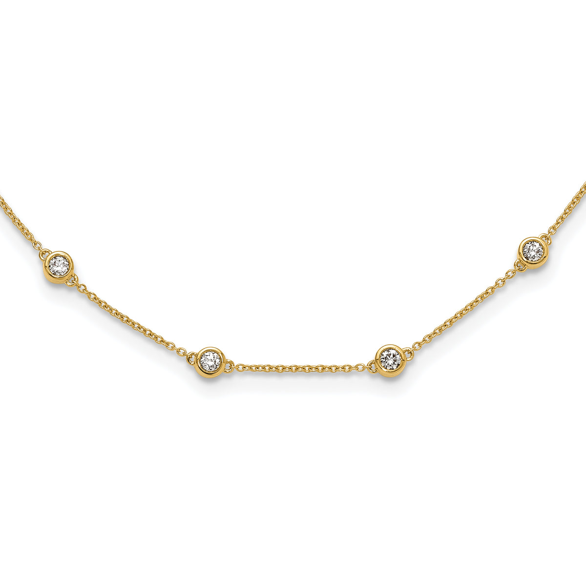 True Origin Lab Grown Diamond Station Necklace - 14k Yellow Gold / 20 in / 1-1/5 ctw.