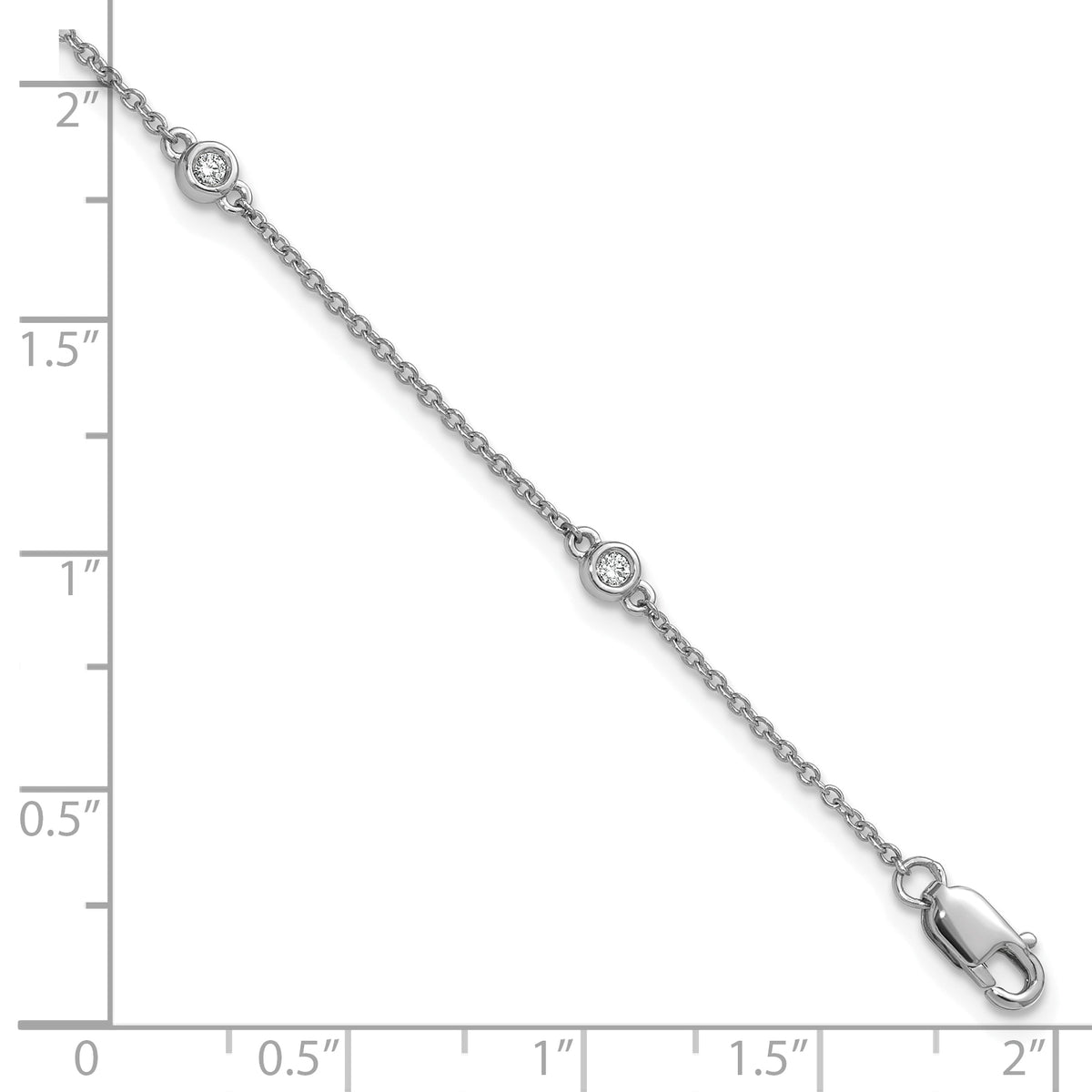 Gold Diamond Station Bracelet - 14k White Gold