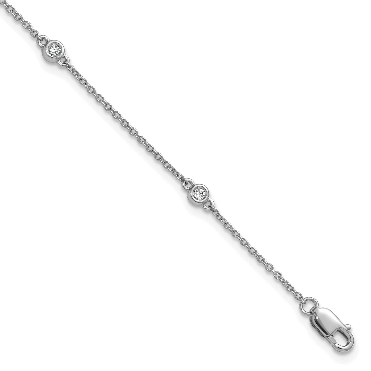 Gold Diamond Station Bracelet - 14k White Gold#14k White Gold